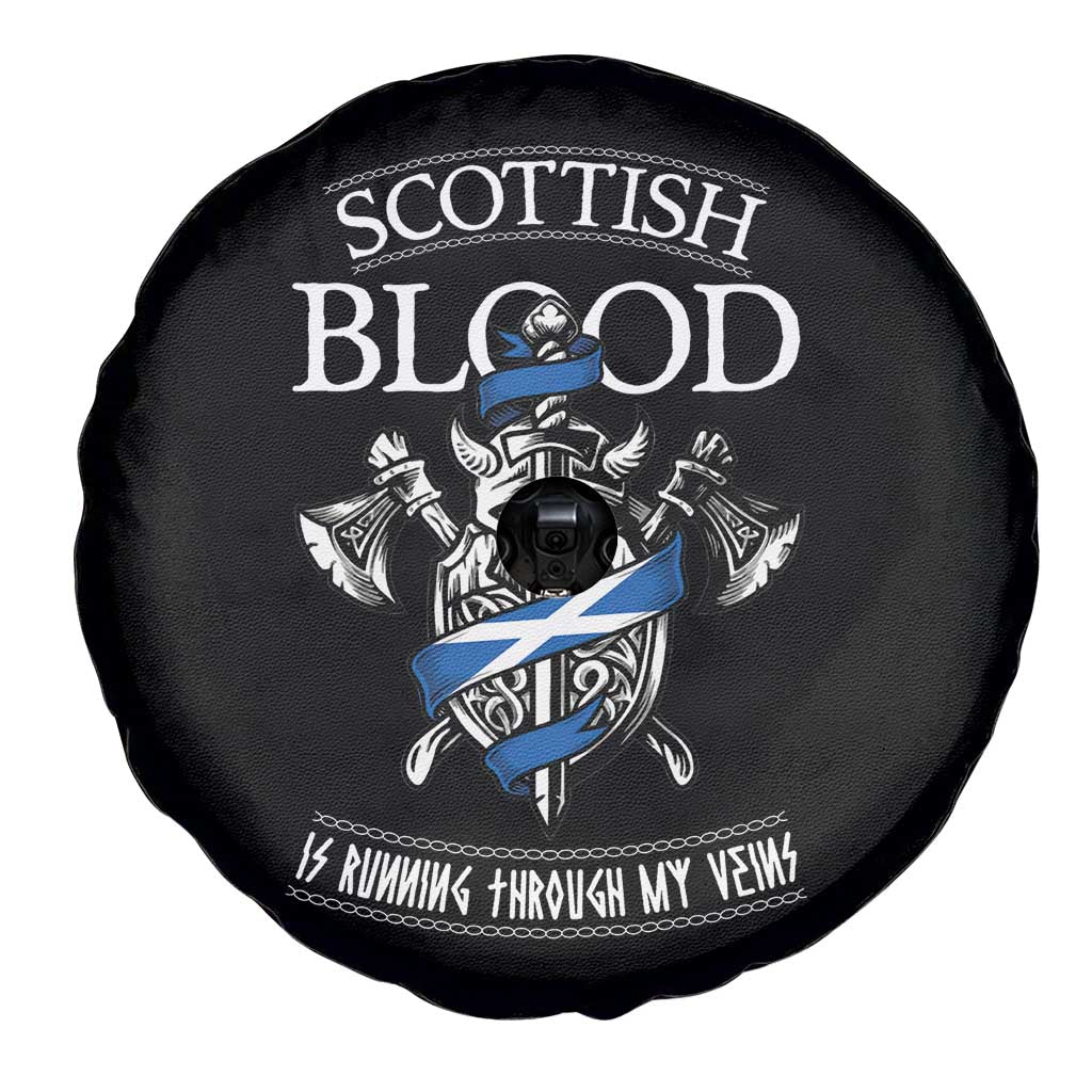 Scottish Blood Running Through My Veins Spare Tire Cover Viking Axe and Sword Heritage TS02 Print Your Wear