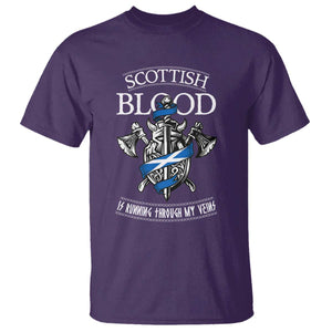 Scottish Blood Running Through My Veins T Shirt Viking Axe and Sword Heritage TS02 Purple Print Your Wear
