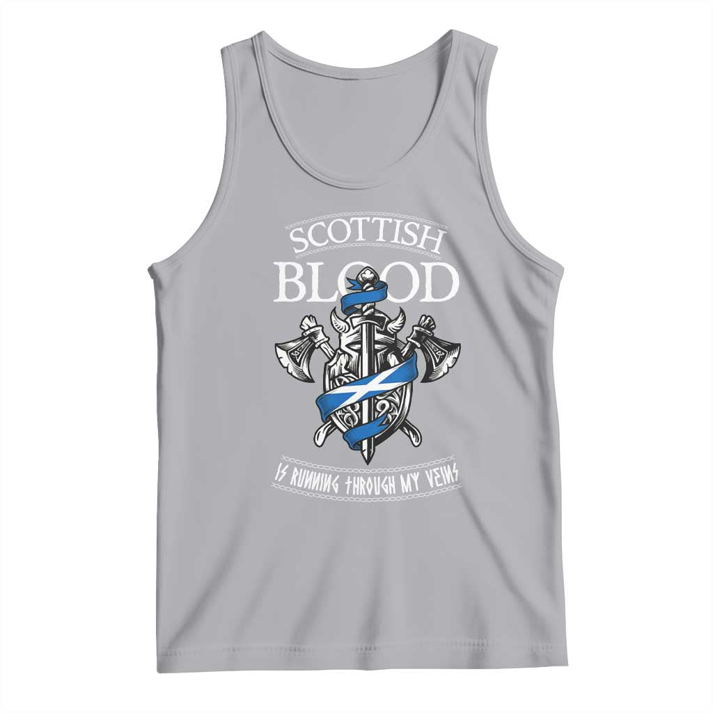 Scottish Blood Running Through My Veins Tank Top Viking Axe and Sword Heritage TS02 Athletic Heather Print Your Wear