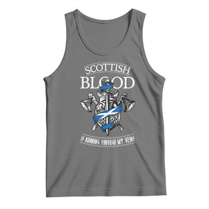 Scottish Blood Running Through My Veins Tank Top Viking Axe and Sword Heritage TS02 Black Heather Print Your Wear