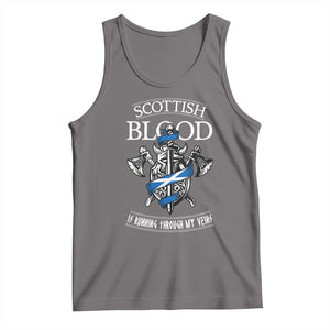 Scottish Blood Running Through My Veins Tank Top Viking Axe and Sword Heritage TS02 Deep Heather Print Your Wear