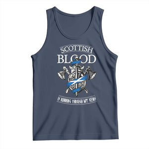 Scottish Blood Running Through My Veins Tank Top Viking Axe and Sword Heritage TS02 Navy Print Your Wear