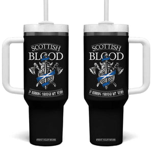 Scottish Blood Running Through My Veins Tumbler With Handle Viking Axe and Sword Heritage TS02 One Size: 40 oz Black Print Your Wear