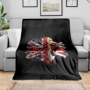Roaring British Lion Flag Throw Blanket Union Jack UK Pride TS02 Print Your Wear