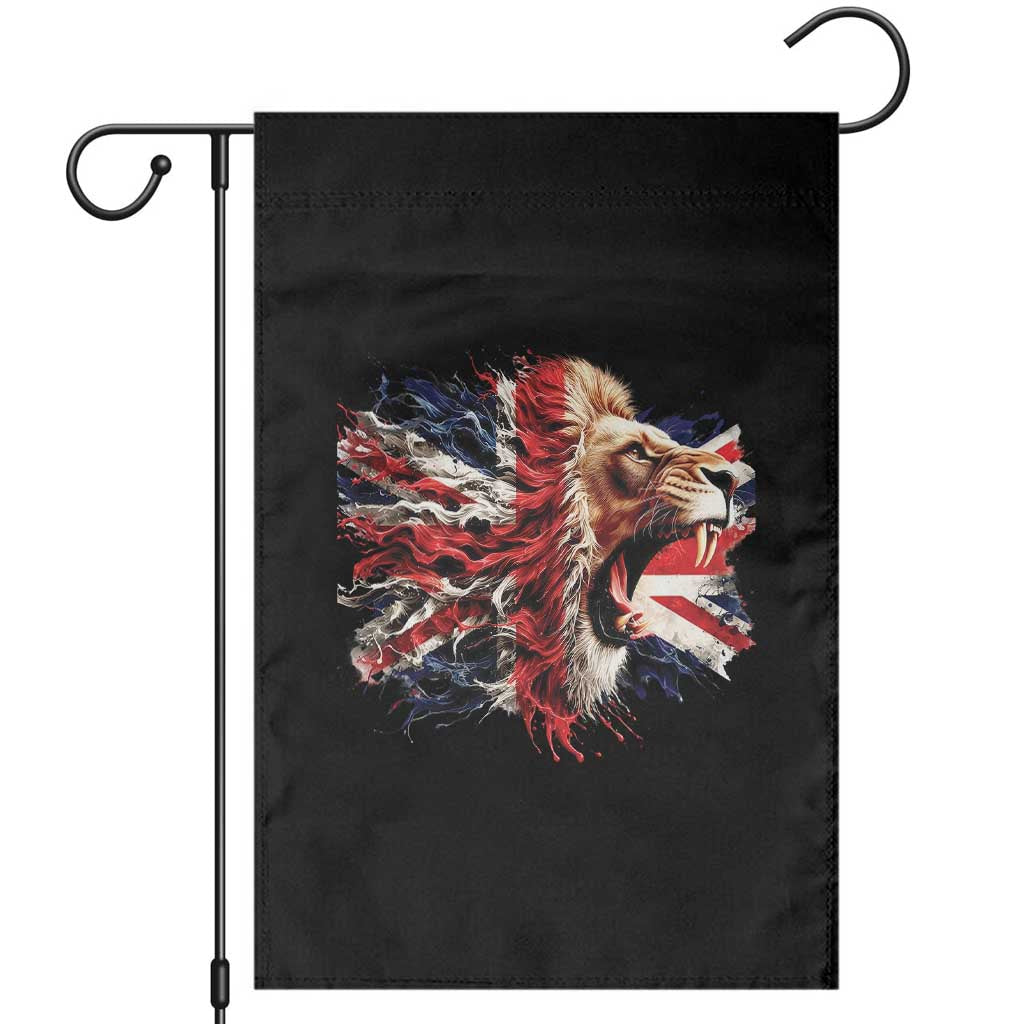 Roaring British Lion Flag Garden Flag Union Jack UK Pride TS02 Black Print Your Wear
