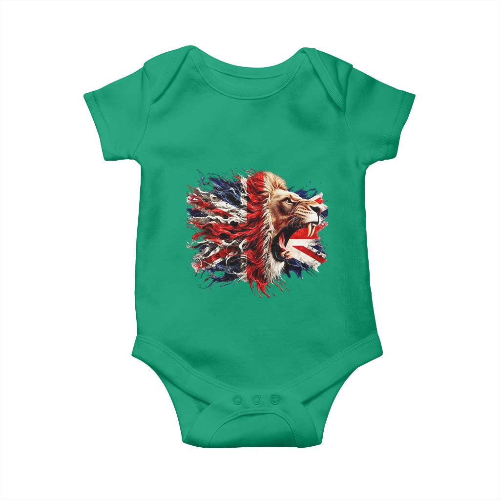 Roaring British Lion Flag Baby Onesie Union Jack UK Pride TS02 Irish Green Print Your Wear