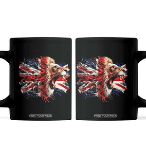 Roaring British Lion Flag Coffee Mug Union Jack UK Pride TS02 Black Print Your Wear