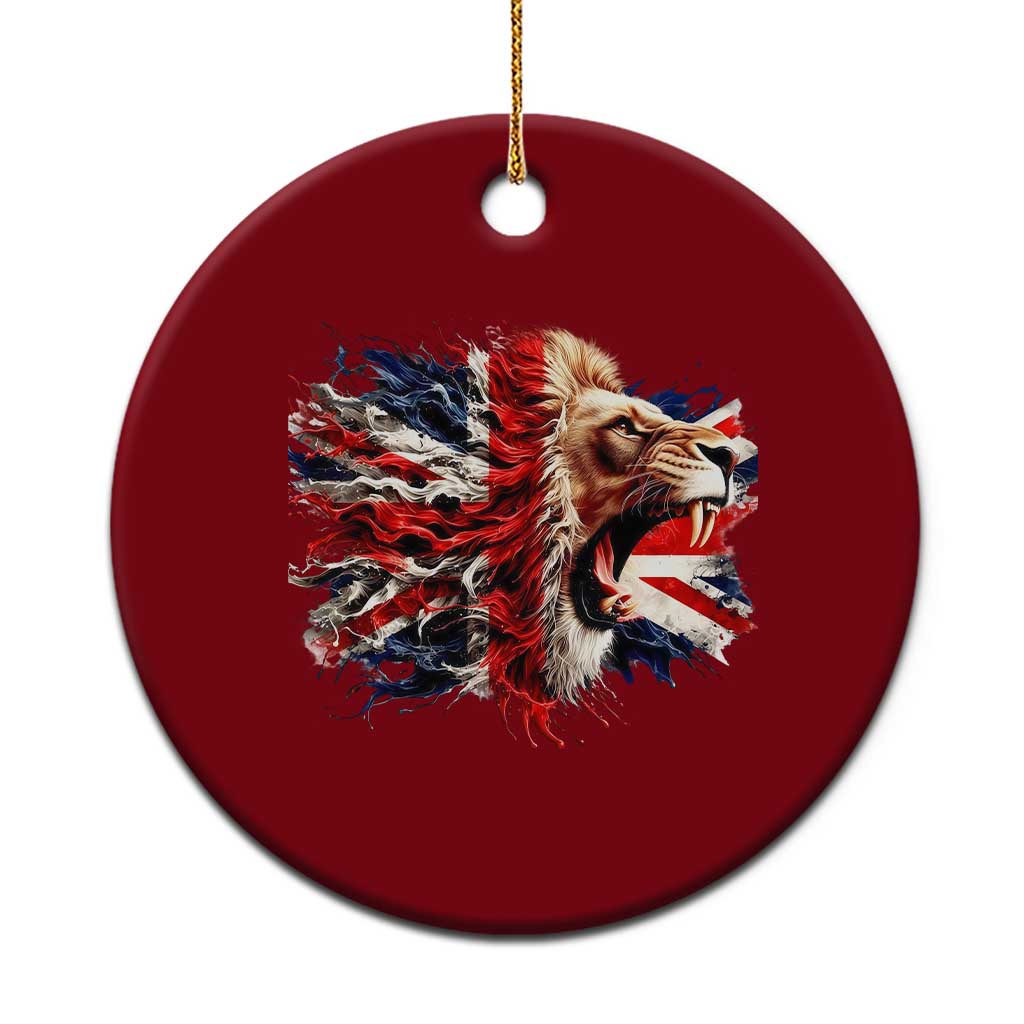 Roaring British Lion Flag Ceramic Ornament Union Jack UK Pride TS02 1pc Red Print Your Wear