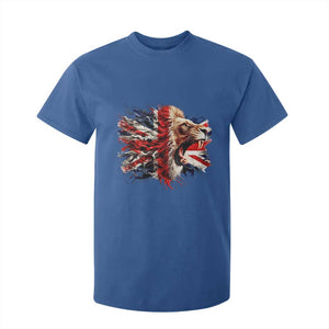 Roaring British Lion Flag T Shirt For Kid Union Jack UK Pride TS02 Royal Blue Print Your Wear