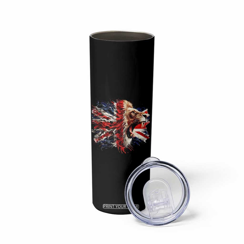 Roaring British Lion Flag Skinny Tumbler Union Jack UK Pride TS02 Print Your Wear