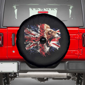 Roaring British Lion Flag Spare Tire Cover Union Jack UK Pride TS02 Black Print Your Wear