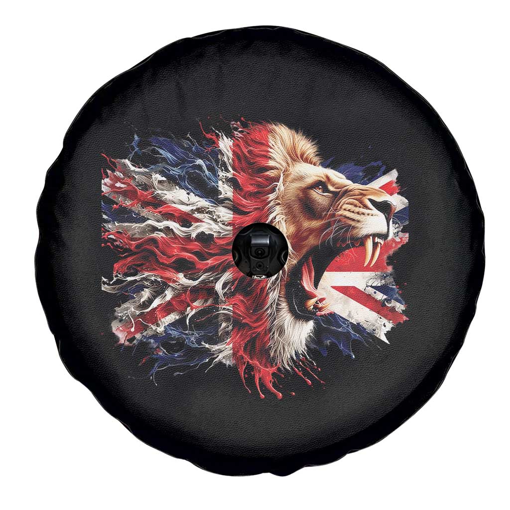 Roaring British Lion Flag Spare Tire Cover Union Jack UK Pride TS02 Print Your Wear