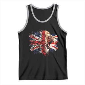 Roaring British Lion Flag Tank Top Union Jack UK Pride TS02 Black Athletic Heather Print Your Wear