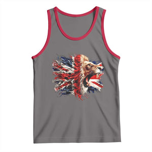 Roaring British Lion Flag Tank Top Union Jack UK Pride TS02 Deep Heather Red Print Your Wear