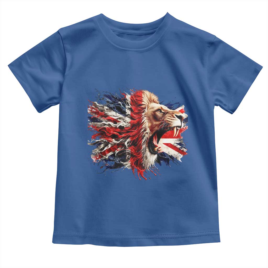 Roaring British Lion Flag Toddler T Shirt Union Jack UK Pride TS02 Royal Blue Print Your Wear