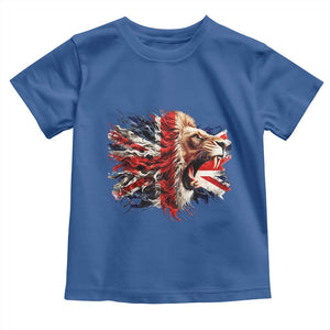 Roaring British Lion Flag Toddler T Shirt Union Jack UK Pride TS02 Royal Blue Print Your Wear