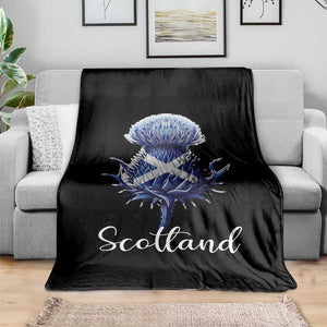 Scotland Thistle Floral Emblem Saltire Flag Throw Blanket Patriotic Scottish Heritage