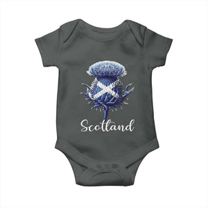 Scotland Thistle Floral Emblem Saltire Flag Baby Onesie Patriotic Scottish Heritage