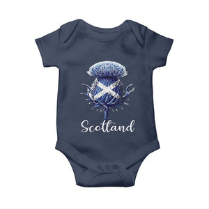 Scotland Thistle Floral Emblem Saltire Flag Baby Onesie Patriotic Scottish Heritage