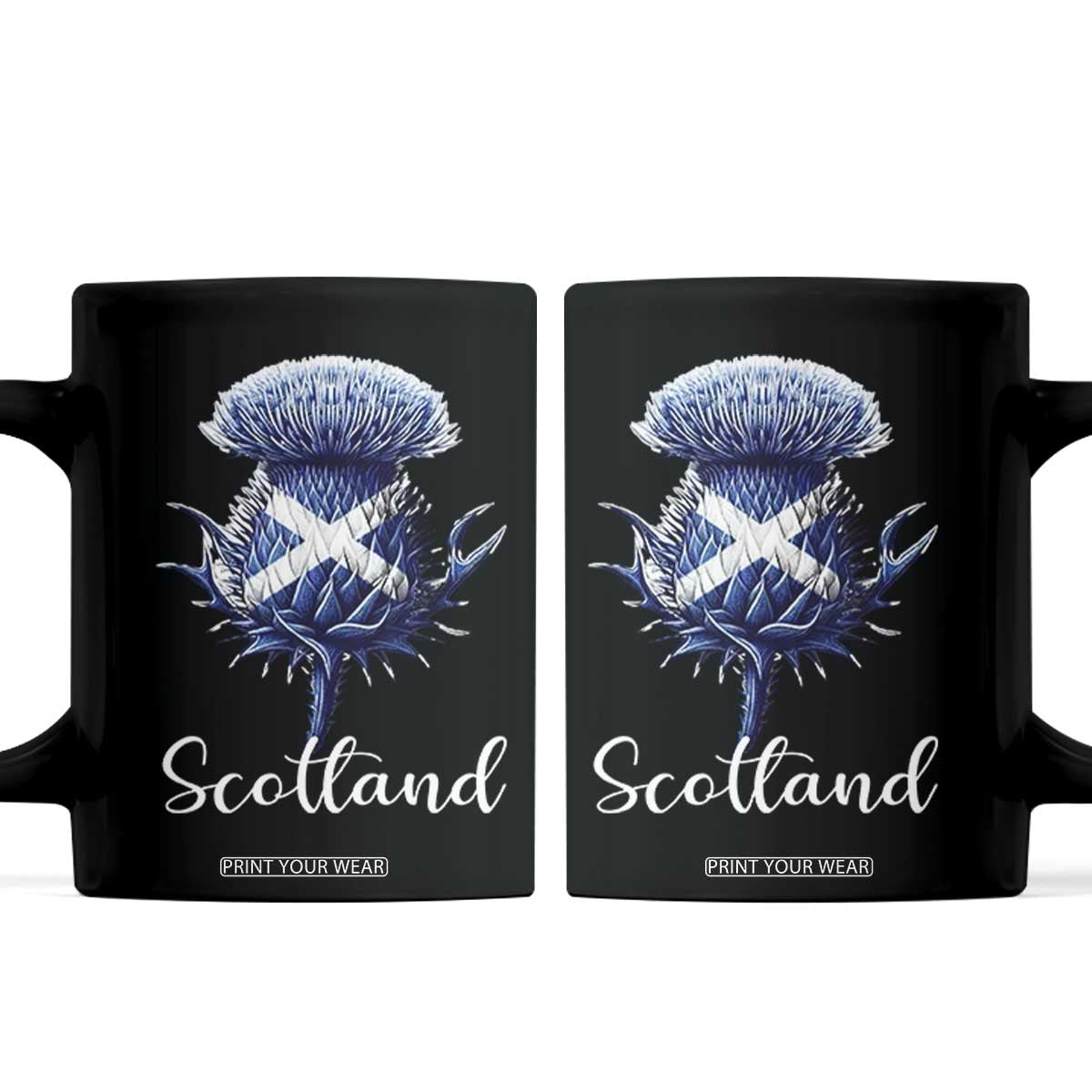 Scotland Thistle Floral Emblem Saltire Flag Coffee Mug Patriotic Scottish Heritage