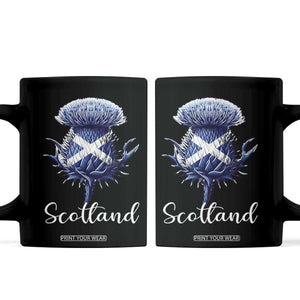 Scotland Thistle Floral Emblem Saltire Flag Coffee Mug Patriotic Scottish Heritage