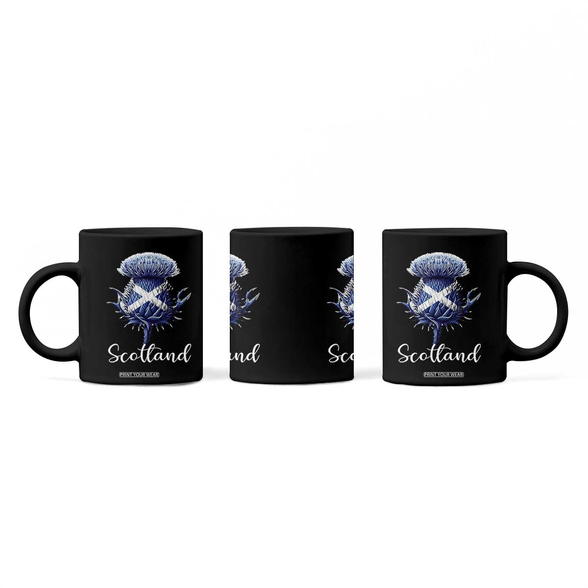 Scotland Thistle Floral Emblem Saltire Flag Coffee Mug Patriotic Scottish Heritage