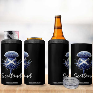 Scotland Thistle Floral Emblem Saltire Flag 4 in 1 Can Cooler Tumbler Patriotic Scottish Heritage