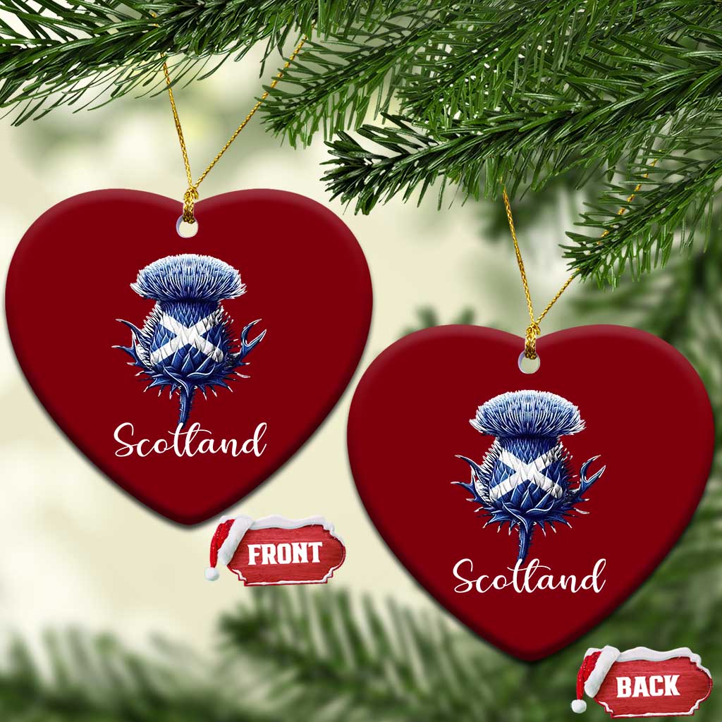 Scotland Thistle Floral Emblem Saltire Flag Ceramic Ornament Patriotic Scottish Heritage