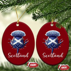 Scotland Thistle Floral Emblem Saltire Flag Ceramic Ornament Patriotic Scottish Heritage