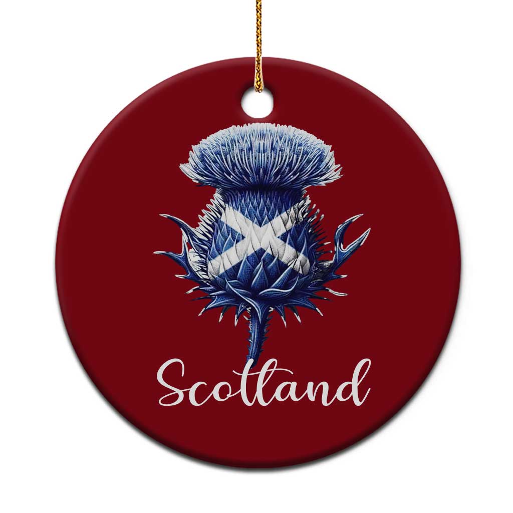 Scotland Thistle Floral Emblem Saltire Flag Ceramic Ornament Patriotic Scottish Heritage
