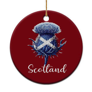 Scotland Thistle Floral Emblem Saltire Flag Ceramic Ornament Patriotic Scottish Heritage
