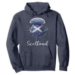 Scotland Thistle Floral Emblem Saltire Flag Hoodie Patriotic Scottish Heritage