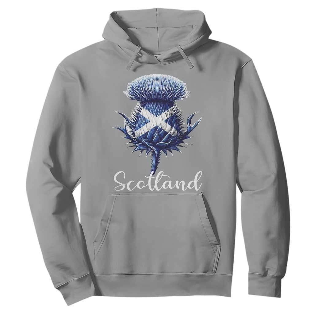 Scotland Thistle Floral Emblem Saltire Flag Hoodie Patriotic Scottish Heritage