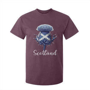 Scotland Thistle Floral Emblem Saltire Flag T Shirt For Kid Patriotic Scottish Heritage