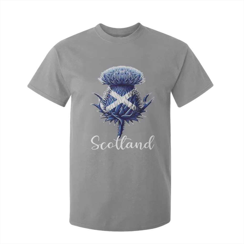 Scotland Thistle Floral Emblem Saltire Flag T Shirt For Kid Patriotic Scottish Heritage