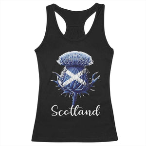 Scotland Thistle Floral Emblem Saltire Flag Racerback Tank Top Patriotic Scottish Heritage