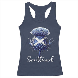 Scotland Thistle Floral Emblem Saltire Flag Racerback Tank Top Patriotic Scottish Heritage