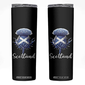 Scotland Thistle Floral Emblem Saltire Flag Skinny Tumbler Patriotic Scottish Heritage