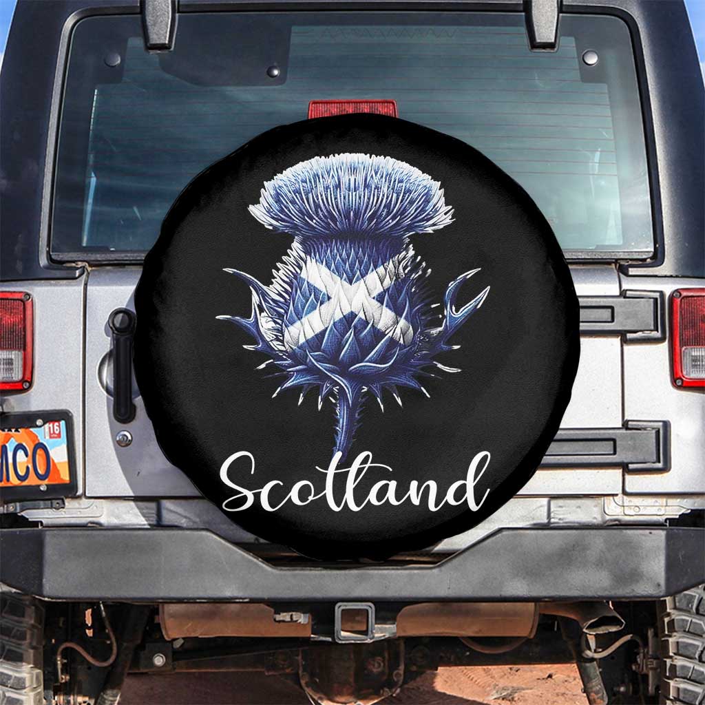 Scotland Thistle Floral Emblem Saltire Flag Spare Tire Cover Patriotic Scottish Heritage