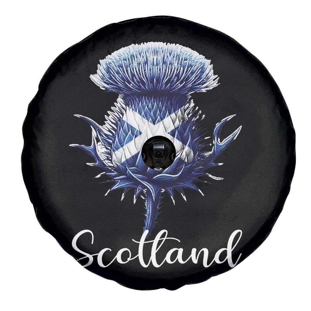 Scotland Thistle Floral Emblem Saltire Flag Spare Tire Cover Patriotic Scottish Heritage
