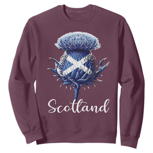 Scotland Thistle Floral Emblem Saltire Flag Sweatshirt Patriotic Scottish Heritage