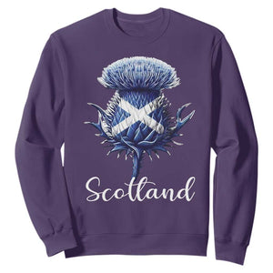 Scotland Thistle Floral Emblem Saltire Flag Sweatshirt Patriotic Scottish Heritage
