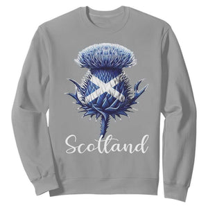 Scotland Thistle Floral Emblem Saltire Flag Sweatshirt Patriotic Scottish Heritage