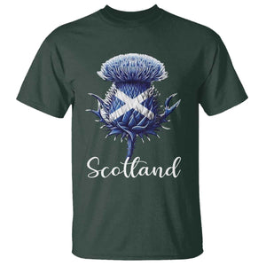 Scotland Thistle Floral Emblem Saltire Flag T Shirt Patriotic Scottish Heritage