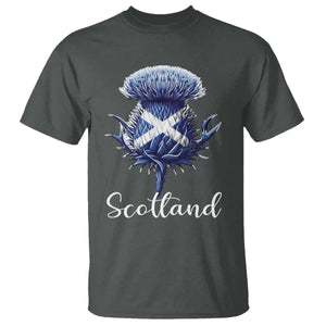 Scotland Thistle Floral Emblem Saltire Flag T Shirt Patriotic Scottish Heritage