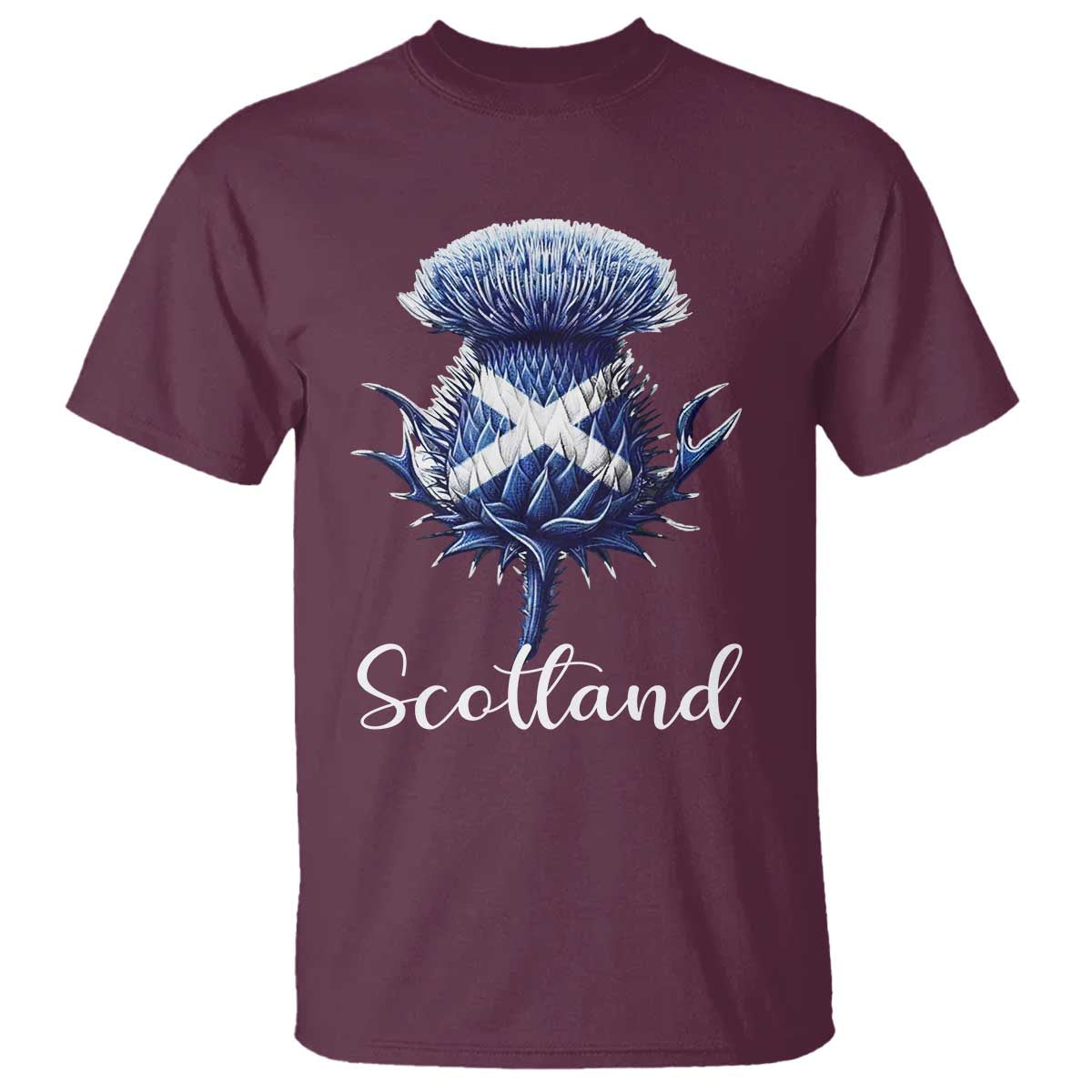 Scotland Thistle Floral Emblem Saltire Flag T Shirt Patriotic Scottish Heritage