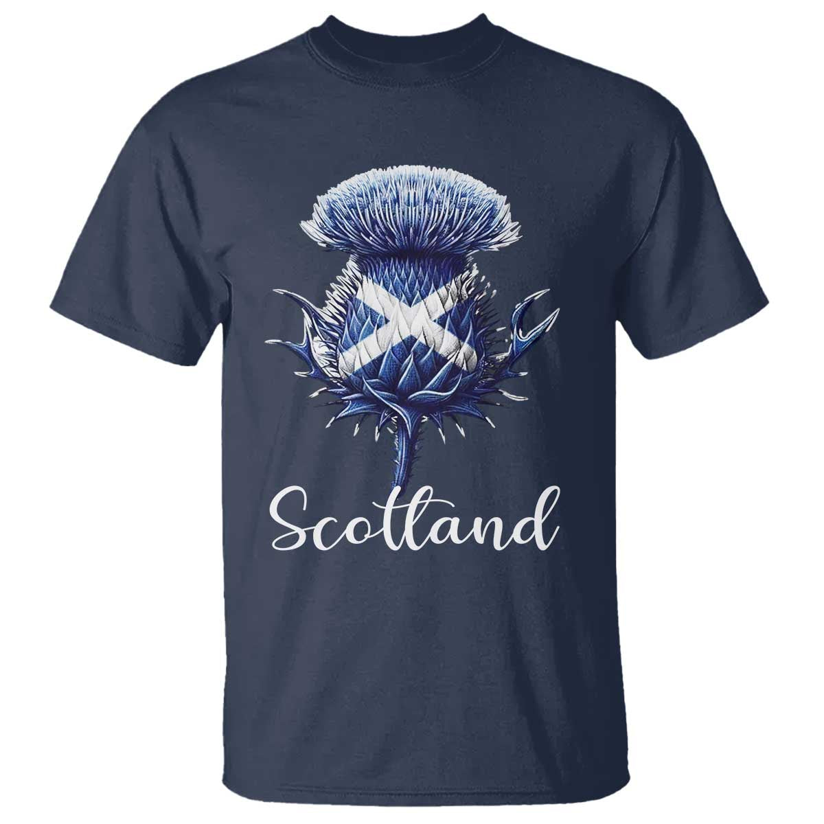 Scotland Thistle Floral Emblem Saltire Flag T Shirt Patriotic Scottish Heritage