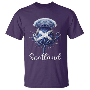 Scotland Thistle Floral Emblem Saltire Flag T Shirt Patriotic Scottish Heritage