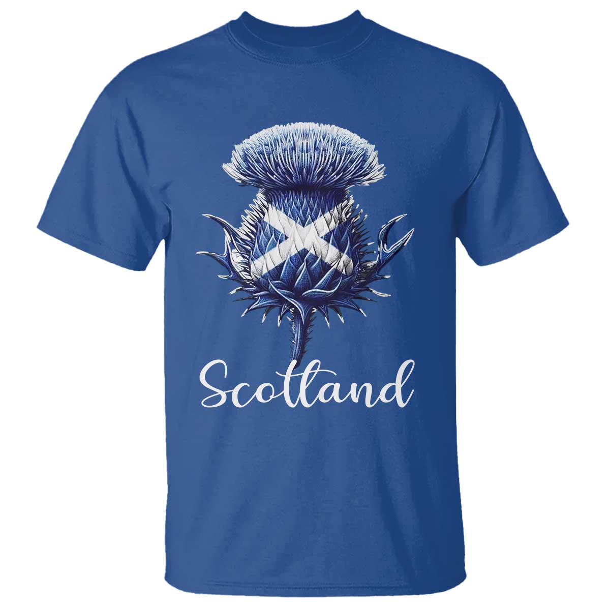 Scotland Thistle Floral Emblem Saltire Flag T Shirt Patriotic Scottish Heritage