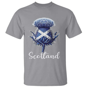 Scotland Thistle Floral Emblem Saltire Flag T Shirt Patriotic Scottish Heritage